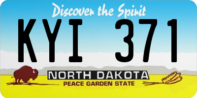 ND license plate KYI371