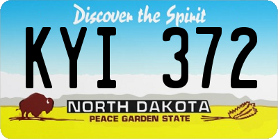 ND license plate KYI372
