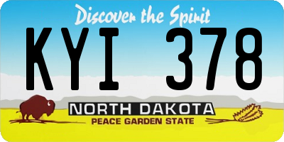 ND license plate KYI378