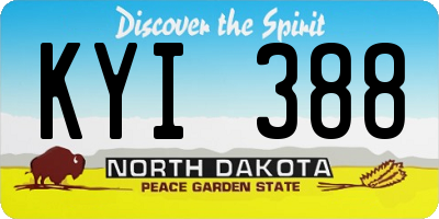 ND license plate KYI388