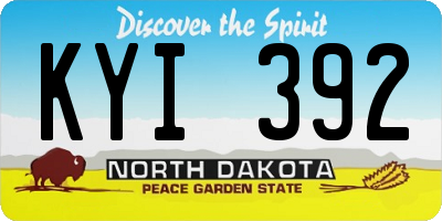 ND license plate KYI392