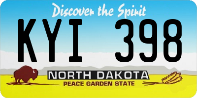 ND license plate KYI398