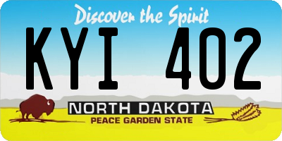 ND license plate KYI402