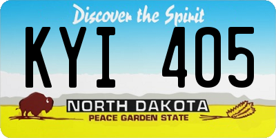 ND license plate KYI405