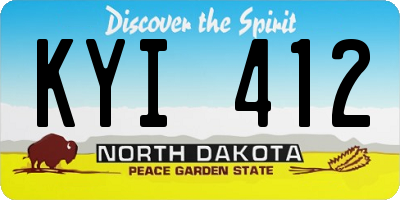 ND license plate KYI412