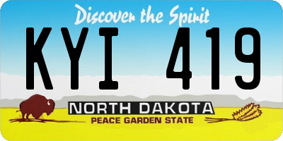 ND license plate KYI419