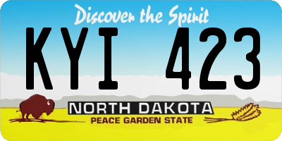 ND license plate KYI423