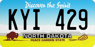 ND license plate KYI429