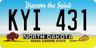 ND license plate KYI431