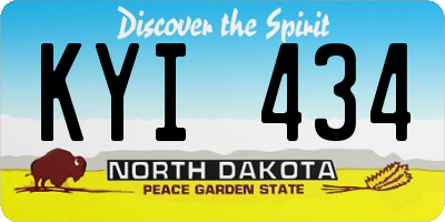 ND license plate KYI434