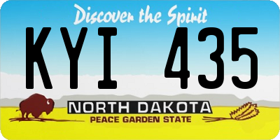 ND license plate KYI435