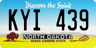 ND license plate KYI439
