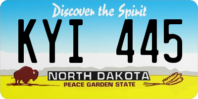 ND license plate KYI445