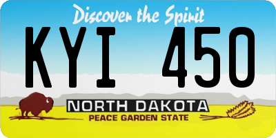ND license plate KYI450