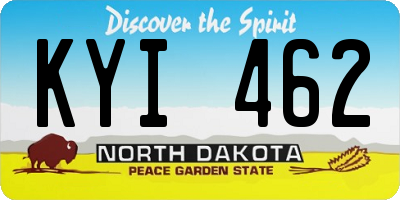ND license plate KYI462