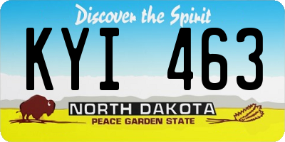 ND license plate KYI463