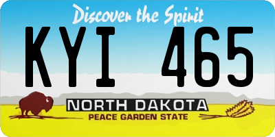 ND license plate KYI465