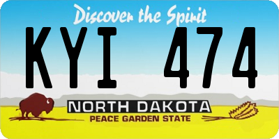 ND license plate KYI474
