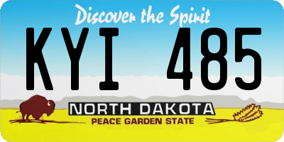 ND license plate KYI485