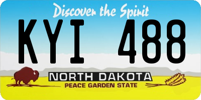 ND license plate KYI488