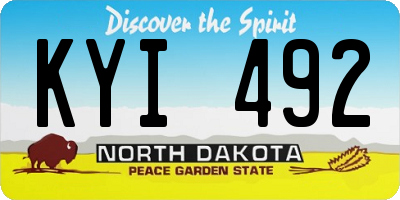ND license plate KYI492