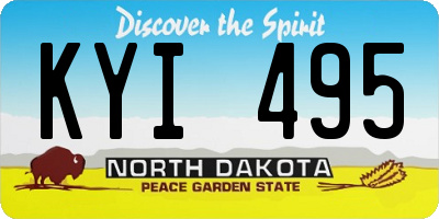 ND license plate KYI495
