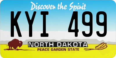 ND license plate KYI499