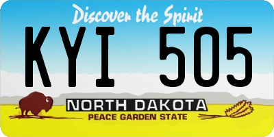 ND license plate KYI505