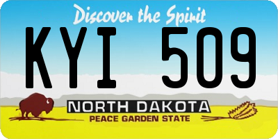 ND license plate KYI509