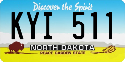 ND license plate KYI511