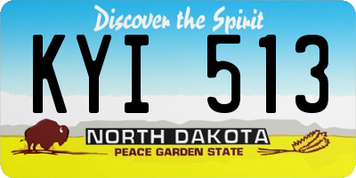 ND license plate KYI513
