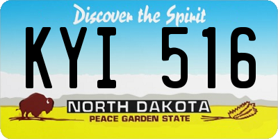 ND license plate KYI516