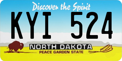 ND license plate KYI524