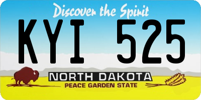 ND license plate KYI525