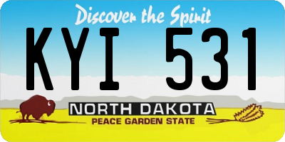ND license plate KYI531