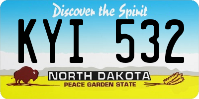 ND license plate KYI532