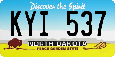 ND license plate KYI537