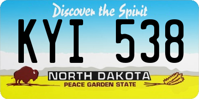 ND license plate KYI538