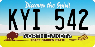 ND license plate KYI542