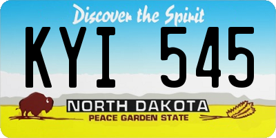 ND license plate KYI545