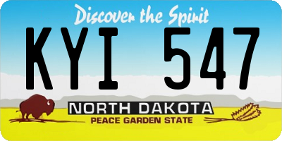 ND license plate KYI547
