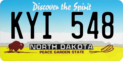 ND license plate KYI548