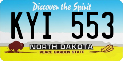 ND license plate KYI553