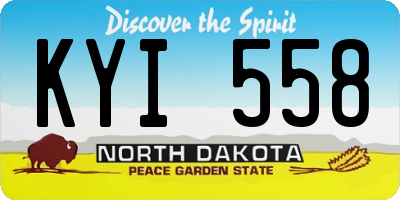 ND license plate KYI558
