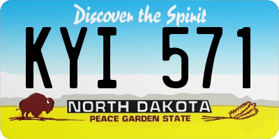 ND license plate KYI571