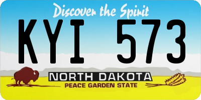 ND license plate KYI573