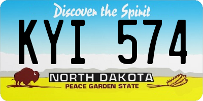 ND license plate KYI574