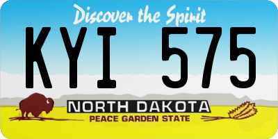 ND license plate KYI575