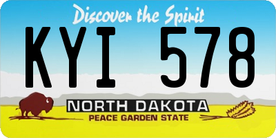 ND license plate KYI578