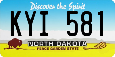 ND license plate KYI581
